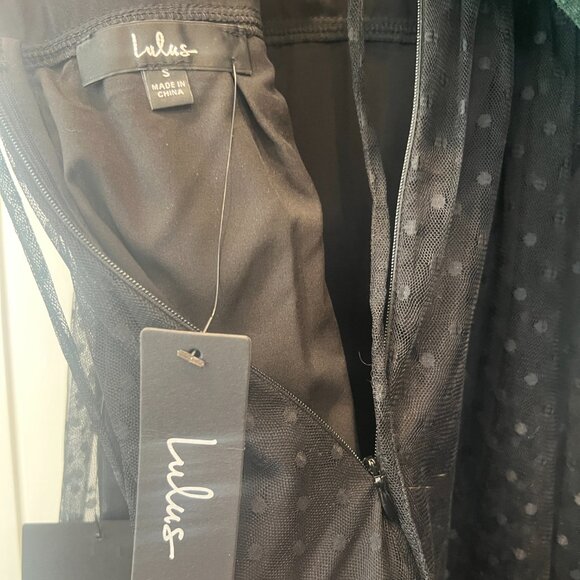 Lulus Yours Evermore Black Swiss Dot Ruffled Midi Dress - Picture 8 of 8